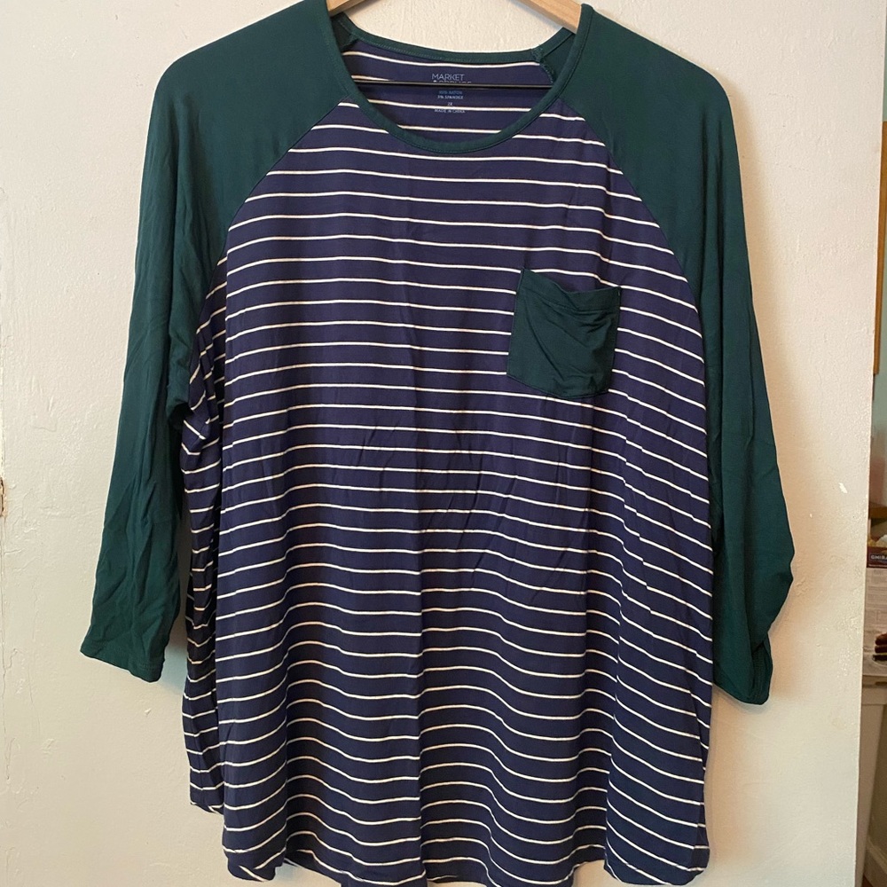 GUC Market and spruce raglan tee